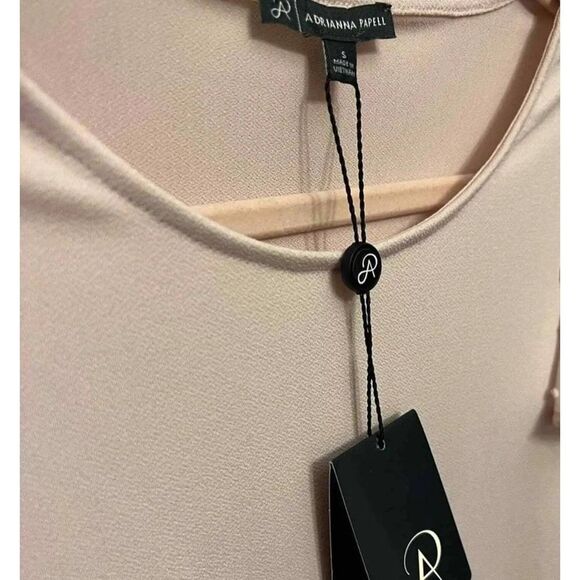 NWT Adrianna Papell Swiss Dot Flutter Sleeve Blouse | Pink | Small - Picture 3 of 6